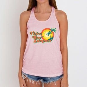 Funny Retro Thicc Boy Summer Women's Knotted Racerback Tank