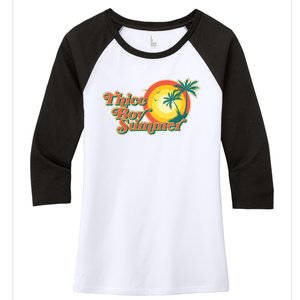 Funny Retro Thicc Boy Summer Women's Tri-Blend 3/4-Sleeve Raglan Shirt