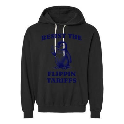 Funny Resist The Flippin Tariffs Heard Island Penguin Garment-Dyed Fleece Hoodie