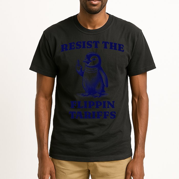 Funny Resist The Flippin Tariffs Heard Island Penguin Tall T-Shirt