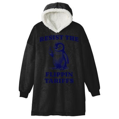 Funny Resist The Flippin Tariffs Heard Island Penguin Hooded Wearable Blanket