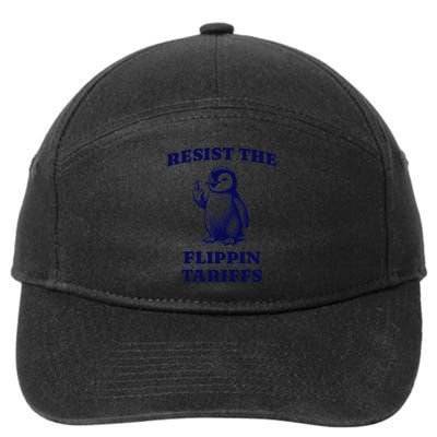 Funny Resist The Flippin Tariffs Heard Island Penguin 7-Panel Snapback Hat