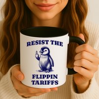 Funny Resist The Flippin Tariffs Heard Island Penguin Mug
