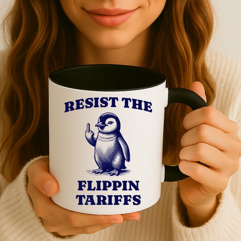 Funny Resist The Flippin Tariffs Heard Island Penguin Mug