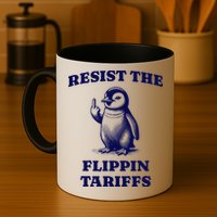 Funny Resist The Flippin Tariffs Heard Island Penguin Mug