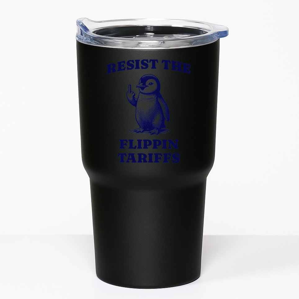 Funny Resist The Flippin Tariffs Heard Island Penguin Tumbler