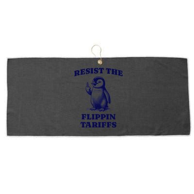 Funny Resist The Flippin Tariffs Heard Island Penguin Large Microfiber Waffle Golf Towel