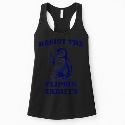 Funny Resist The Flippin Tariffs Heard Island Penguin Womens Tank Top