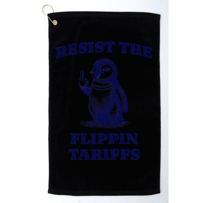 Funny Resist The Flippin Tariffs Heard Island Penguin Golf Towel