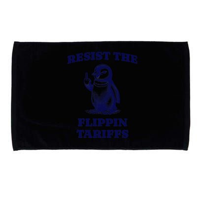Funny Resist The Flippin Tariffs Heard Island Penguin Microfiber Hand Towel
