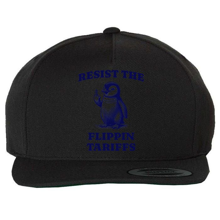 Funny Resist The Flippin Tariffs Heard Island Penguin Wool Snapback Cap