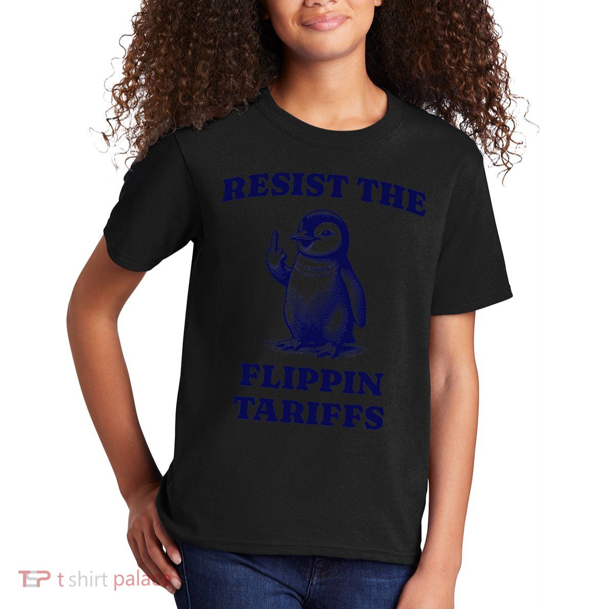Funny Resist The Flippin Tariffs Heard Island Penguin Kids T-Shirt