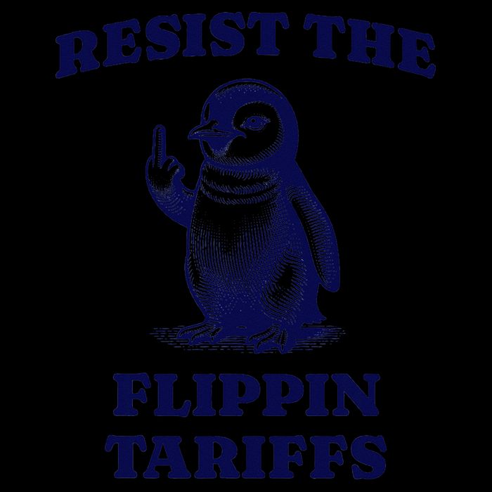 Funny Resist The Flippin Tariffs Heard Island Penguin Zip Tote Bag