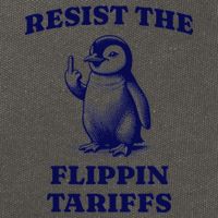 Funny Resist The Flippin Tariffs Heard Island Penguin Cotton Canvas Backpack