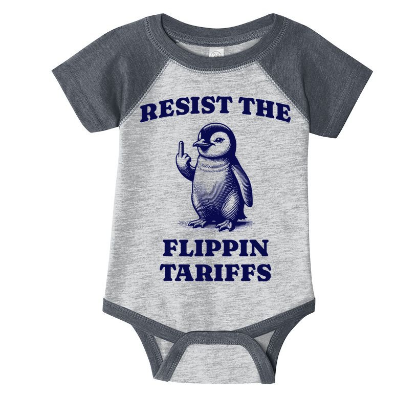 Funny Resist The Flippin Tariffs Heard Island Penguin Infant Baby Jersey Bodysuit