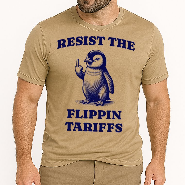 Funny Resist The Flippin Tariffs Heard Island Penguin Performance Shirt
