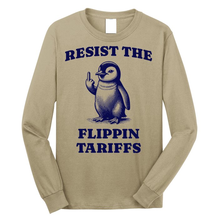 Funny Resist The Flippin Tariffs Heard Island Penguin Long Sleeve Shirt