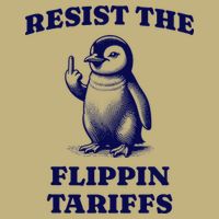 Funny Resist The Flippin Tariffs Heard Island Penguin Button