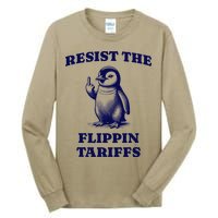 Funny Resist The Flippin Tariffs Heard Island Penguin Tall Long Sleeve T-Shirt