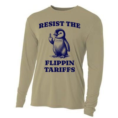 Funny Resist The Flippin Tariffs Heard Island Penguin Cooling Performance Long Sleeve Crew