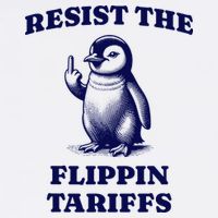 Funny Resist The Flippin Tariffs Heard Island Penguin Garment-Dyed Sweatshirt