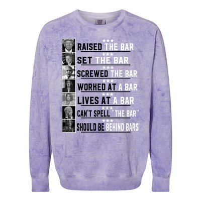 Funny Raised The Bar Donald Trump Colorblast Crewneck Sweatshirt