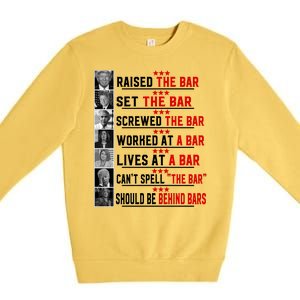 Funny Raised The Bar Donald Trump Premium Crewneck Sweatshirt