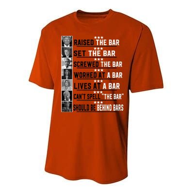 Funny Raised The Bar Donald Trump Performance Sprint T-Shirt