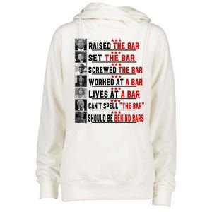 Funny Raised The Bar Donald Trump Womens Funnel Neck Pullover Hood