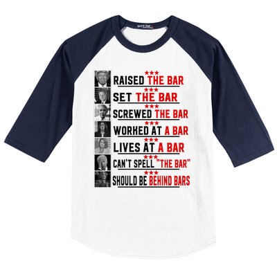 Funny Raised The Bar Donald Trump Baseball Sleeve Shirt