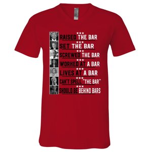 Funny Raised The Bar Donald Trump V-Neck T-Shirt