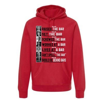 Funny Raised The Bar Donald Trump Premium Hoodie