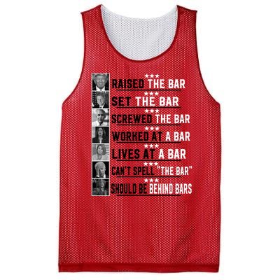 Funny Raised The Bar Donald Trump Mesh Reversible Basketball Jersey Tank