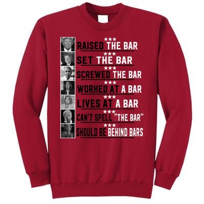 Funny Raised The Bar Donald Trump Tall Sweatshirt