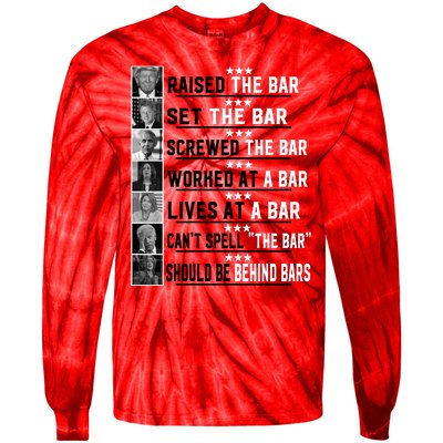 Funny Raised The Bar Donald Trump Tie-Dye Long Sleeve Shirt