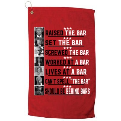 Funny Raised The Bar Donald Trump Golf Towel