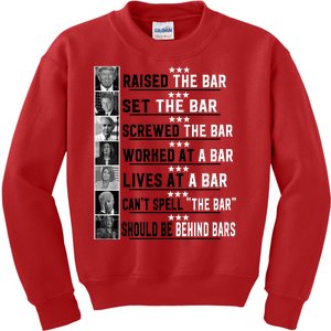 Funny Raised The Bar Donald Trump Kids Sweatshirt