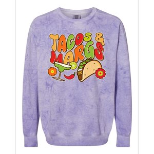 Funny Retro Taco And Margs Margaritas Colorblast Crewneck Sweatshirt