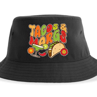 Funny Retro Taco And Margs Margaritas Sustainable Bucket Hat