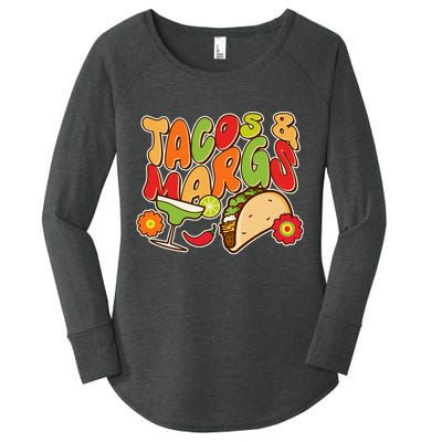 Funny Retro Taco And Margs Margaritas Women's Perfect Tri Tunic Long Sleeve Shirt
