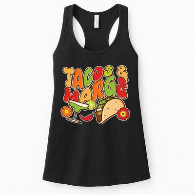 Funny Retro Taco And Margs Margaritas Womens Tank Top
