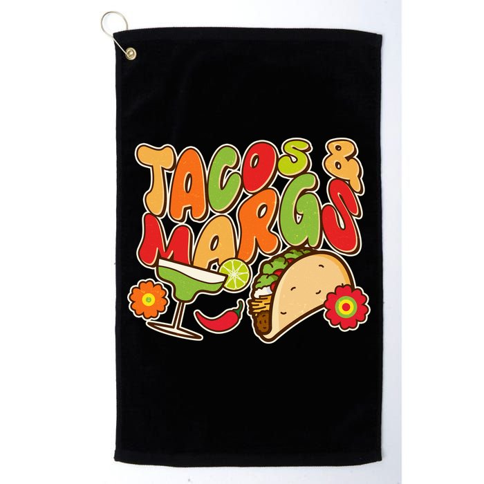 Funny Retro Taco And Margs Margaritas Golf Towel