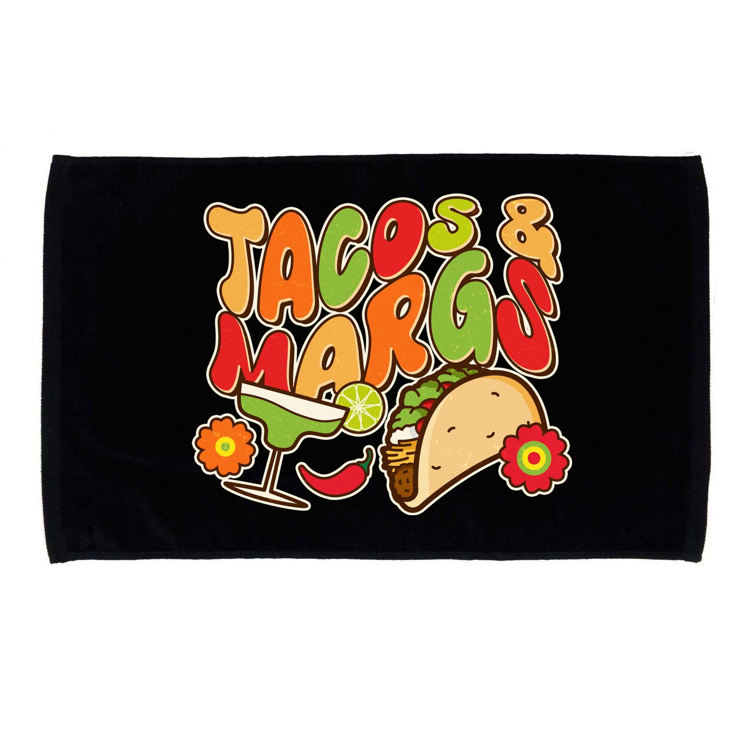 Funny Retro Taco And Margs Margaritas Microfiber Hand Towel