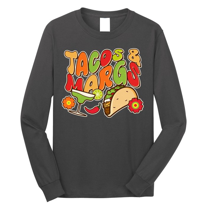 Funny Retro Taco And Margs Margaritas Long Sleeve Shirt
