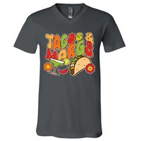 Funny Retro Taco And Margs Margaritas V-Neck T-Shirt