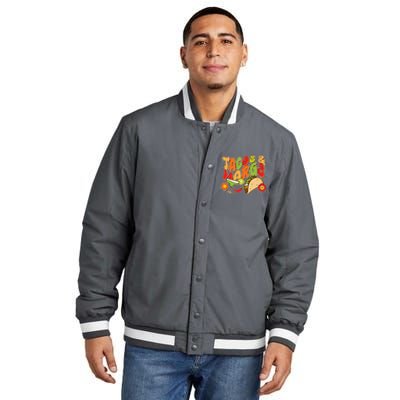 Funny Retro Taco And Margs Margaritas Insulated Varsity Jacket