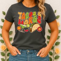Funny Retro Taco And Margs Margaritas Womens T-Shirt