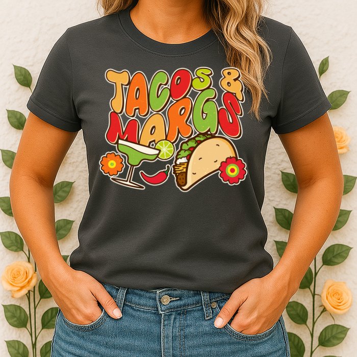 Funny Retro Taco And Margs Margaritas Womens T-Shirt