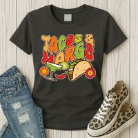 Funny Retro Taco And Margs Margaritas Womens T-Shirt