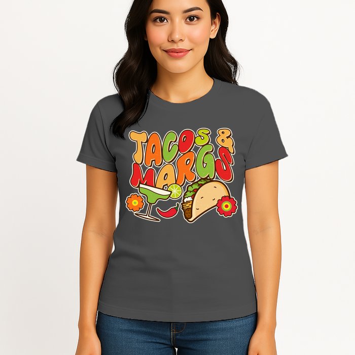 Funny Retro Taco And Margs Margaritas Womens T-Shirt
